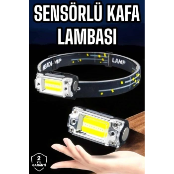 VipMarketim Kafa Lambası El Fenerli Kamp Lambası USB Şarjlı Esnek Lamba