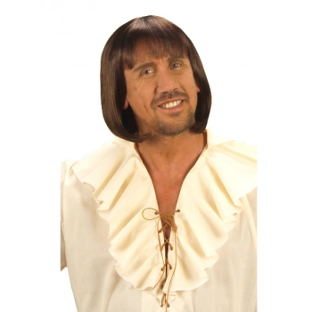 VipMarketim Kahve Renk Erkekler İçin Kısa Ortaçağ Peruğu