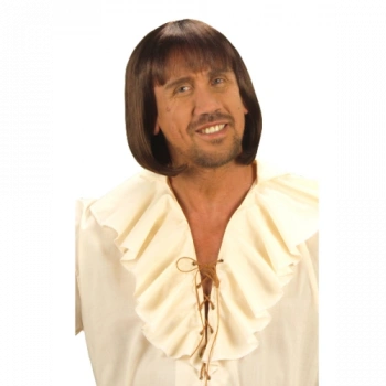 VipMarketim Kahve Renk Erkekler İçin Kısa Ortaçağ Peruğu