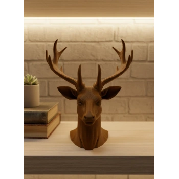 VipMarketim Kahverengi Geyik Biblo 23 cm Dekoratif Şık Tasarım