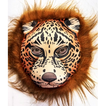 VipMarketim Kahverengi Saçlı Yeleli Aslan Maskesi Eva Mega Peluş 37 No