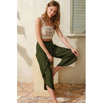 VipMarketim Kalın Askılı Oyuk U Yaka Kadın Cotton Düz Yazlık Uzun Dantel Detaylı Pijama Takımı Anıl 9811