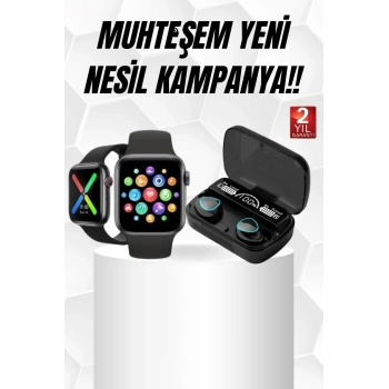 VipMarketim Kaliteli Akıllı Saat ve Kaliteli Bluetooth Kulaklık ANC Özelliği Uzun Pil Ömrü