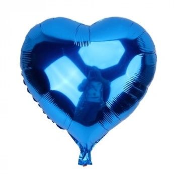 VipMarketim Kalp Balon Folyo Mavi 45 cm 18 inç