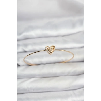 VipMarketim Kalp Model Gold Renk Bileklik 5886