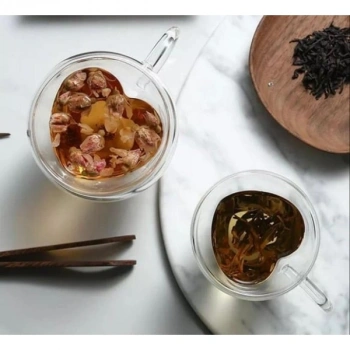 VipMarketim Kalp Şeklinde Cam Bardak