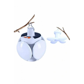 VipMarketim Kamp Lambası Güneş Enerjili Solar 5 Kanatlı Katlanır Lamba Karavan