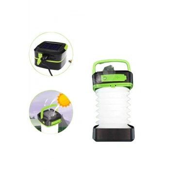 VipMarketim Kamp Lambası Katlanabilir Lamba Solar Şarjlı Led Lamba El Fenerli