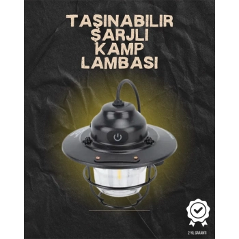 VipMarketim Kamp ve Bahçe İçin Retro LED Fener – Sıcak Işık Uzun Ömürlü Batarya