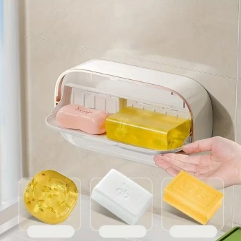 VipMarketim Kapaklı Ve Drenaj Bölmeli Duvara Monte Sabunluk