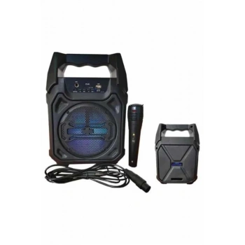 VipMarketim Karaoke Mikrofonlu Fm Radyolu Bluetooth Hoparlör Yüksek Ses Kaliteli