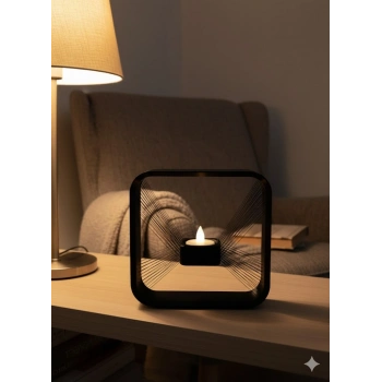 VipMarketim Kare Askılı Mumluk Duvara Asılan Şık Dekoratif Mumluk 16×16 cm