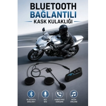 VipMarketim Kask Kulaklığı Motosiklet Intercom Interkom Dinleme Konuşma Özellikli Su Geçirmez