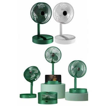 VipMarketim Katlanabilir Teleskopik Şarjlı Fan Masaüstü Soğutucu Vantilatör