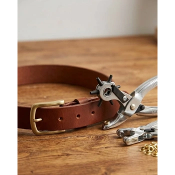 VipMarketim Kemer Delme Aparatı 2li Set Deri Kemer Çanta Ayakkabı Delme Pensesi