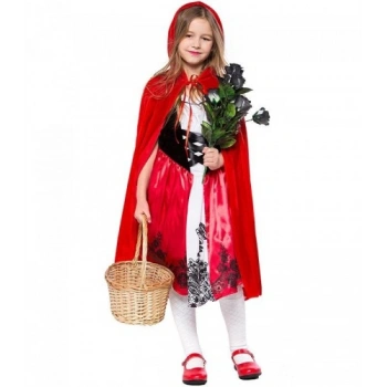 VipMarketim Kırmızı Başlıklı Kız Şapkalı Pelerin 90 cm