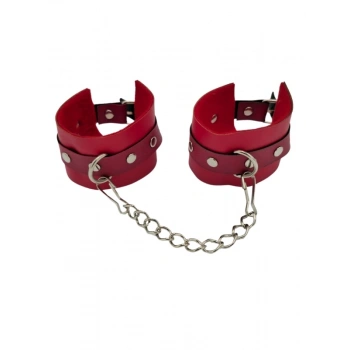 VipMarketim Kırmızı Deri El Kelepçesi