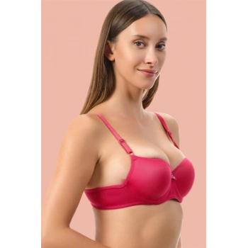 VipMarketim Kırmızı Dolgusuz Mikro Tek Sütyen