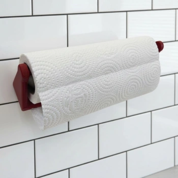 VipMarketim Kırmızı Peçete Tutucu Duvara Monte Pratik Kağıt Havlu Askısı