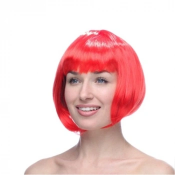 VipMarketim Kırmızı Peruk Saç