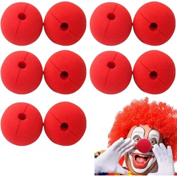 VipMarketim Kırmızı Renk Sünger Palyaço Burnu Takma Burun 10 Adet