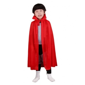 VipMarketim Kırmızı Renk Yakalı Pelerin Çocuk Boy 90 cm