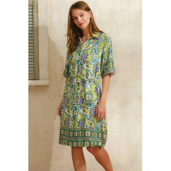 Vipmarketim Kısa Yarım Kol V Yaka Kadın Viskon Çiçek Desenli Yazlık Uzun Elbise