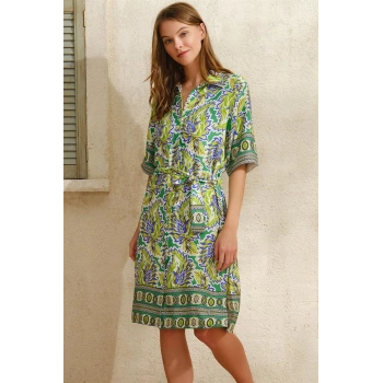VipMarketim Kısa Yarım Kol V Yaka Kadın Viskon Çiçek Desenli Yazlık Uzun Elbise Anıl 5758
