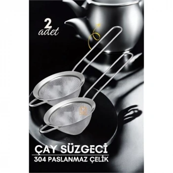 VipMarketim Klasik Çay Süzgeci 304 Paslanmaz Çelik 2 ADET