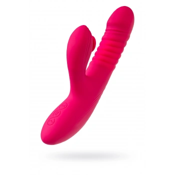 VipMarketim Klitoral Uyarıcılı Vibratör Jos Seri, Silikon, Pembe, 22 Cm