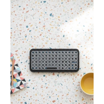 VipMarketim Kompakt Siyah RGB Işıklı Bluetooth Mini Klavye