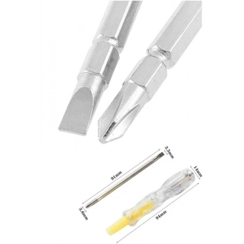 VipMarketim Kontrol Kalemi Çift Başlıklı Şeffaf Elektrik Testi Değişken Uçlu