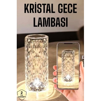 VipMarketim Kristal Dokunmatik Ve Kumandalı Masa Ve Gece lambası