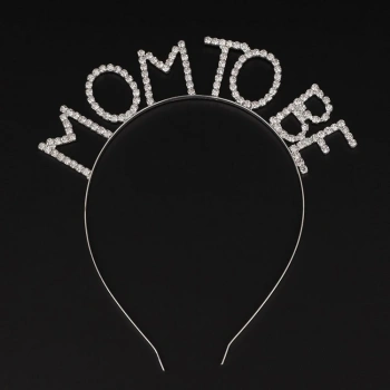 VipMarketim Kristal Taşlı Gümüş Renk Mom to Be Tacı Anne Tacı