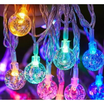 VipMarketim Kristal Top Gün Işığı Dekoratif Işık 5 Metre 28 LED