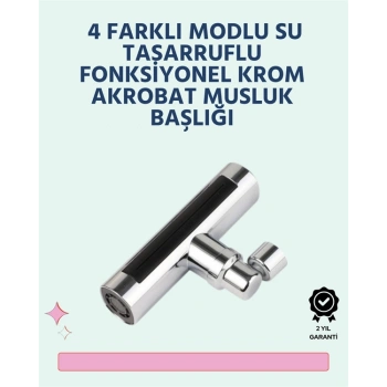 VipMarketim Krom Kaplamalı Çok Fonksiyonlu Musluk Başlığı | Paslanmaz Malzeme