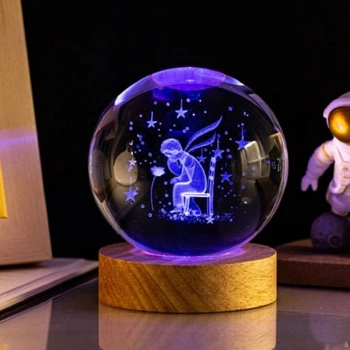 VipMarketim Küçük Prens Tasarımlı Işıklı Cam Küre