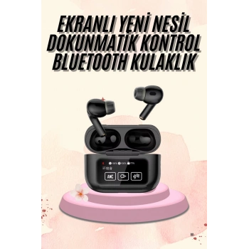 VipMarketim Kulak İçi Bluetooth Kulaklık Ekranlı Müzik Dinleme Çağrı Cevaplama Siyah
