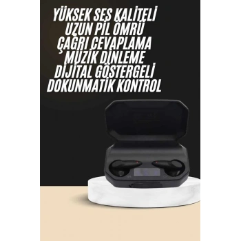 VipMarketim Kulak İçi Bluetooth Kulaklık Rgb Işıklı Çift Mikrofonlu iOS/Android Uyumlu BT 5.2