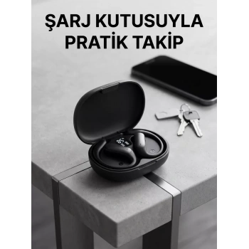 VipMarketim Kulak Kancalı Kablosuz Bluetooth Kulaklık Dijital Göstergeli Şarj Kutulu