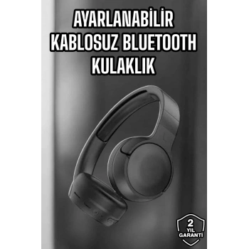 VipMarketim Kulak Üstü Kablosuz Bluetooth Kulaklık Gürültü Önleyici Uzun Şarj Süreli