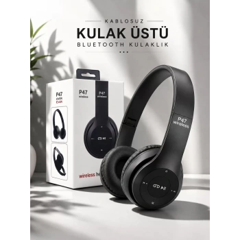 VipMarketim Kulak Üstü TF Kart ve AUX Destekli Ergonomik Bluetooth Kulaklık