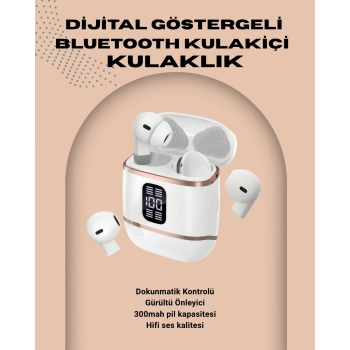 VipMarketim Kulakiçi Bluetooth Kulaklık V5.3 – 4’lü Set Dijital Ekranlı Gürültü Engelleme
