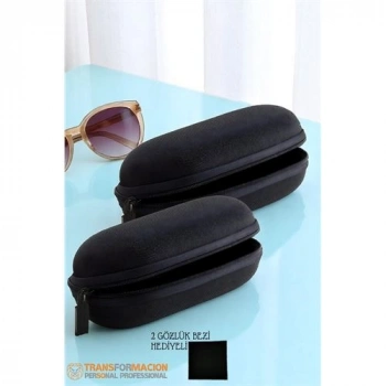 VipMarketim  Kumaş Kaplı Gözlük Kabı Gözlük Koruma Kılıfı 2 li SET