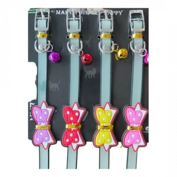 VipMarketim Kurdeleli ve Zilli Silikon Kedi Tasması