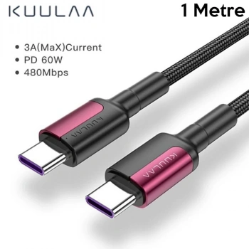 VipMarketim KUULAA Type C Type-C PD 60W QC4.0 Hızlı Şarj ve Data Kablosu 1Metre-(5775)