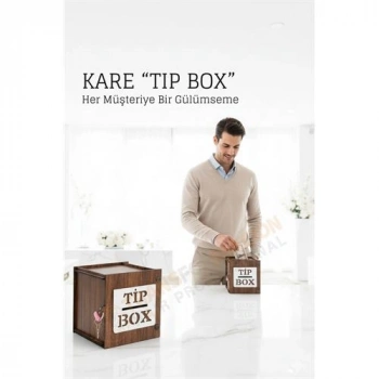 VipMarketim Lazer Kesim Ahşap Tip Box – Bahşiş Kutusu | 13x13x12 cm Dekoratif Kutu