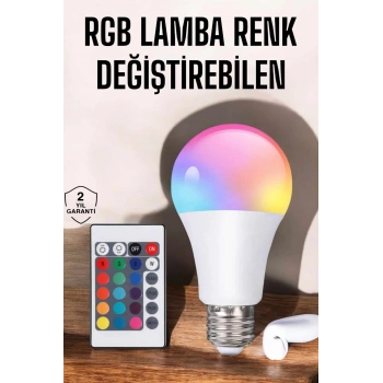 VipMarketim Led Ampul Enerji Dostu RGB Işıklı 100W Led Işık