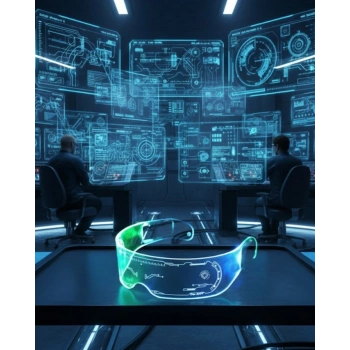 VipMarketim LED Işıklı Rave Gözlüğü 7 Renk 5 Işık Modu Futuristik Tasarım