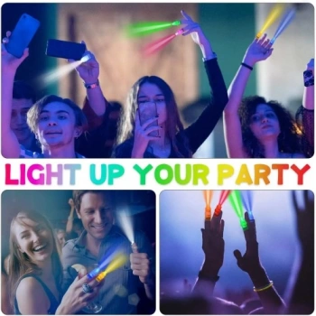 VipMarketim Led Işıklı Renkli Püsküllü Parmak Işığı 4 Renk 4 Adet